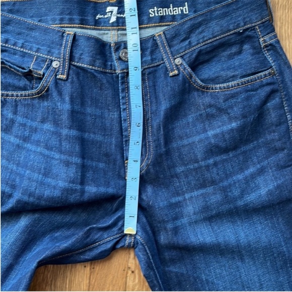 7 for All Mankind Straight Leg Standard Jeans Dark Wash 33 Waist EUC - Picture 8 of 9